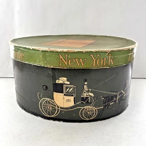 De colección Verde Dobbs Quinta Avenida Ovalado Caballeros Sombrero Caja Nueva York Shabby Decoración - Imagen 1 de 13