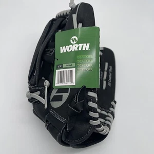 Neu mit Etikett Worth schwarzer Softballhandschuh für langsame Spielweite 13 Zoll rechte Hand werfen RHT - Bild 1 von 10