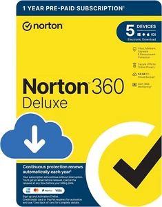 Norton 360 Deluxe 2024 Antivirus software 5 Devices 1-year by post - Picture 1 of 1