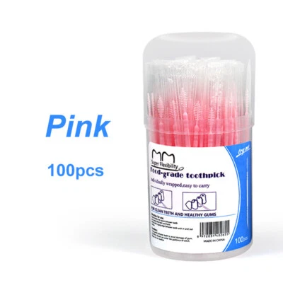 100PCS/Box Teeth Cleaning Oral Care Disposable Toothpick Brush Plastics Floss ~ - Image 1 of 4