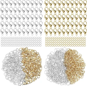300 Pcs Lobster Claw Clasps and Open Jump Rings Set Alloy Jewelry Findings Kit f - Picture 1 of 12