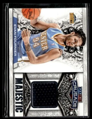 2013-14 Panini Crusade Majestic Memorabilia Evan Fournier Jersey 1 color Denver - Image 1 of 2