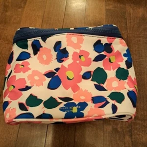 Kate Spade Blume Mittagessen Tragetasche mit Reißverschluss NEU rosa blau weiß - Bild 1 von 5