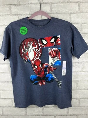 Marvel Boy's Spider-man Graphic T-Shirt, Glow in The Dark Greyish Blue Size XL - Image 1 of 4