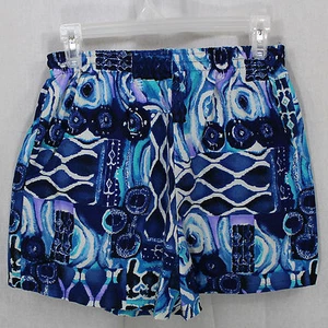 Pantalones Cortos de Natación Speedo Azul Geométrico Círculo Medianos Bolsillos 100% Nylon - Imagen 1 de 7
