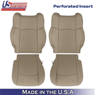 Cubiertas de asiento delanteras de cuero genuino tostado para Dodge Ram 1500 2500 Laramie 2009-2012 Foto 1 de 4