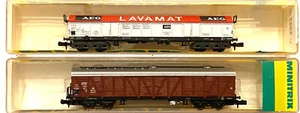 Minitrix 13567 + 13597 2 Stück 4-Achsiger Güterwagen - Bild 1 von 1