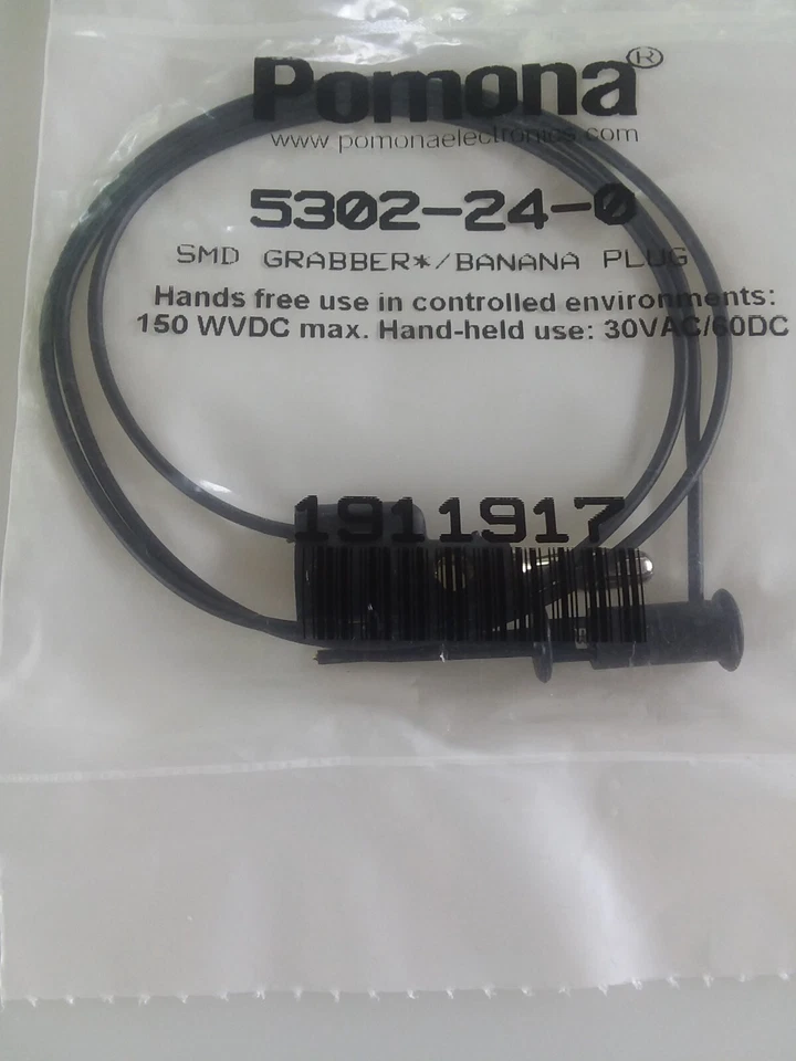 New Black Pomona 5302-24-0 SMD Grabber Banana Plug - Image 1 of 1