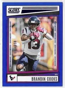 2022 Panini Score Blue Showcase Brandin Cooks Card /100