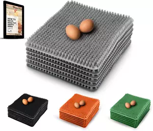 Roostys Chicken Nesting Box Pads, Gray, 6Pc, Washable Plastic Liners for Coop - Picture 1 of 12