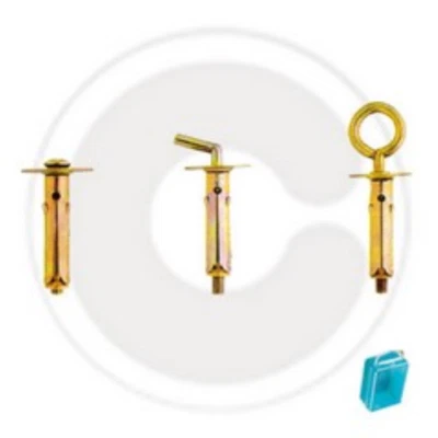 10 tasselli con gancio corto Ø 6 mm tassello acciaio zincato cromato - Immagine 1 di 2