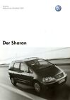 VW Sharan Preisliste 2005 22.4.0 D price list prijslijst liste de prix prisliste
