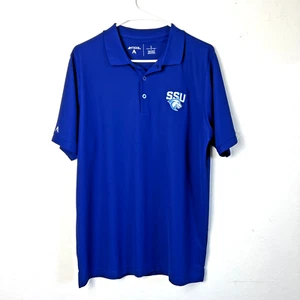 Polo Sonoma State University SSU Antigua para hombre talla L azul Columbia con mascota - Imagen 1 de 6