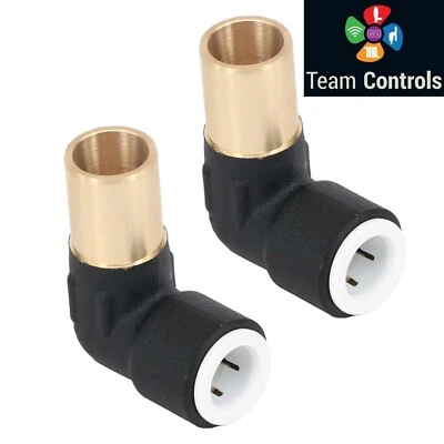 TEAM CONTROLS Kühlerventil Reduzierstück Ellenbogenkompression 15 mm x 10 mm Druckpassform schwarz x2 (Paar)