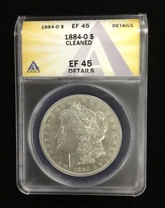 1884-O Morgan Silver Dollar ANACS EF 45 *Details* *Cleaned* - Picture 1 of 4