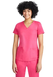 Healing Hands Scrubs Monica Scrub Top 2500 CAAPI Carnation Pink Free Ship - Picture 1 of 5