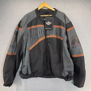 Harley Davidson NWT XXL Mesh Tri-State Jacket Leather Stripe USA 1 Logo Riding - Picture 1 of 18