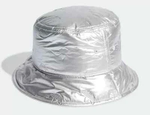 ADIDAS ORIGINALS PUFFY SATIN METALLIC BUCKET HAT SILVER OSFM NEU RAR - Bild 1 von 4