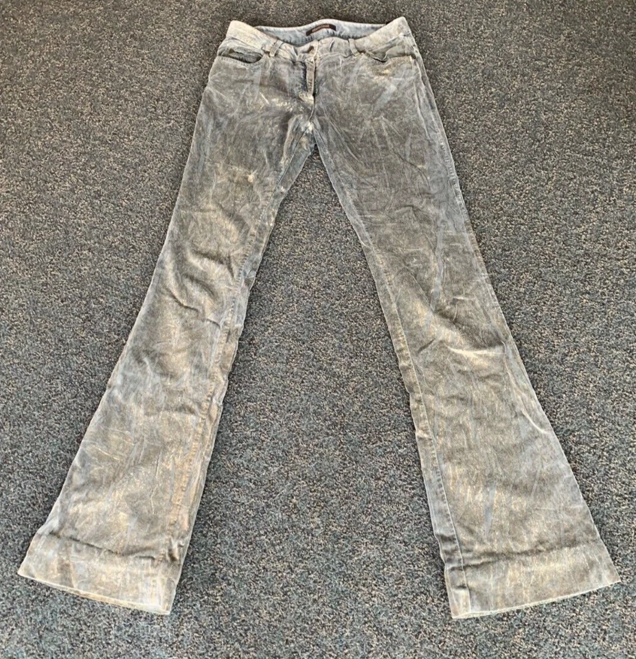 PANTALÓN MUJER ROBERTO CAVALLI AUTÉNTICO FIRENZE TALLA 44 GRIS/DORADO BRILLO Foto 1 de 4