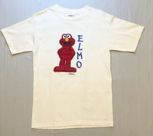 Vintage 90s Elmo Shirt Sesame Street Fuzzy Furry Logo Embroidered Adult SZ M - Picture 1 of 7
