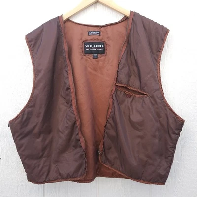 Chaqueta de Cuero Wilsons De Colección Forro XL Marrón Chaleco Aislante Repuesto Usado en Excelente Condición Foto 1 de 4