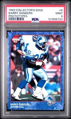 1993 COLLECTOR'S EDGE PROTOTYPES #6 BARRY SANDERS Detroit Lions HOF PSA 9 MINT - Image 1 of 3