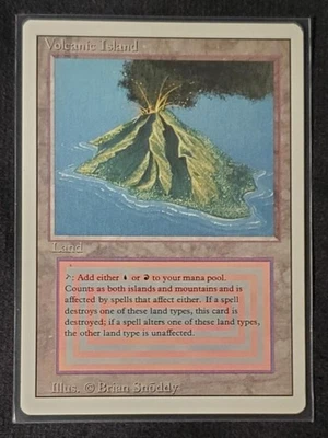 MtG Magic the Gathering Revised Edition 1994 Volcanic Island Dual Land LP - Image 1 of 2