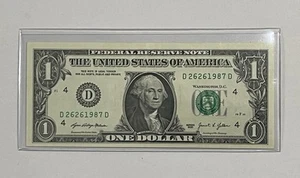 Repeater 2626 Birth Year 1987 Note Fancy Serial Number 1 One Dollar Bill - Picture 1 of 4