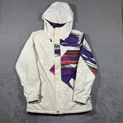 Y2k White and purple Volcom Thermonite ski jacket Women’s Medium - Image 1 of 4