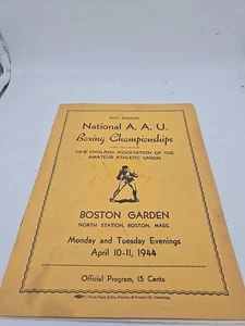 Boxe Nazionale AAU 1944 Boston Championships RARO programma con ottimi dettagli - Foto 1 di 12