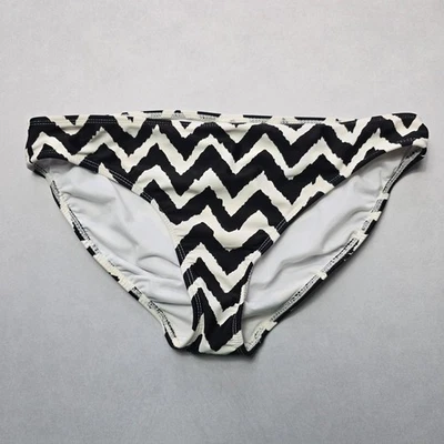 Parte inferior de bikini Catalina negra blanca Chevron para nadar playa descarada coqueta L grande Foto 1 de 4