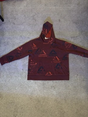 Reebok Hoodie Sweatshirt Mens 2XL Maroon Red Classic Graphic Logo High Neckline - Image 1 of 4