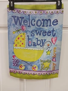 Welcome Sweet Baby Double Sided Flag 17.75" x 12.75" - Picture 1 of 2