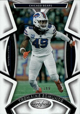 2023 Panini Certified #58 Tremaine Edmunds Mirror #/349 - Image 1 of 2