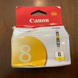 New Genuine Canon Pixma Ink Tank Cartridge Yellow CLI-8Y ChromaLife 100 OEM - Picture 1 of 2