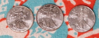 批量3-1美元美国鹰银币1盎司999银币2001年2004年和2005年 — 第 1/4 张图片