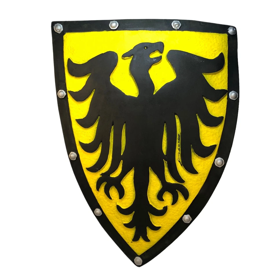 泡沫中世纪凤凰盾黑色和黄色 20 英寸高 — 第 1/1 张图片