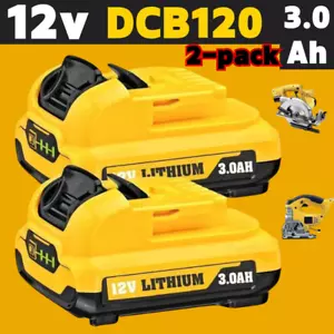 2x 12V 3.0Ah Lithium-ion Battery replacement For DeWalt DCB127-2 DCB120 DCB121 - Picture 1 of 8