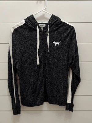 Victoria’s Secret ROSA Sudadera con Capucha con Cremallera, Talla S, Carbón Foto 1 de 4