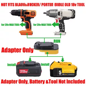 Adapter for Bauer, DeWalt 20V Battery, Fits Black+Decker, Porter Cable 20V Tools - Picture 1 of 7