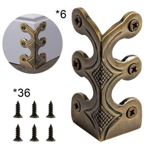 6 PCS Vintage Iron Skiffers Decorative Corner Guard Base Board Corner Protectors - Picture 1 of 24