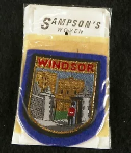 Vintage Sampsons gewebte Abzeichen Windsor Castle Sampson's Lurex Metallic Patch NEU - Bild 1 von 4