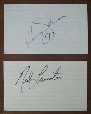 PGA Golf Autographed 3x5 Index Card Howie Johnson d. 9/13/15 Neal Lancaster - Image 1 of 3