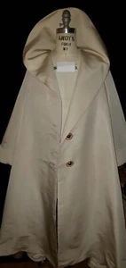 Vintage Satin Silk Huge Kimono Sleeves & Collar Swing Pockets Coat L- XL - Picture 1 of 14