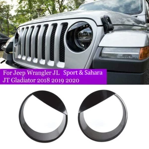 Front Headlight Cover Insert Bezels for Jeep Wrangler JL Sport 2018+ - Picture 1 of 8