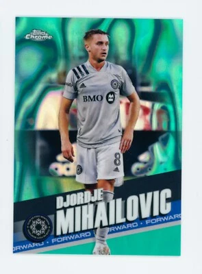 2021-22 Djordje Mihailovic Topps Chrome MLS Aqua Lava Refractor Card 73/299 - Image 1 of 2