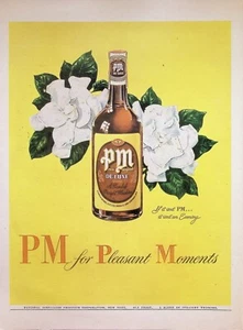 VINTAGE 1940s Print Ad ~ PM De Luxe Brand Whiskey ~ PM for Pleasant Moments - Picture 1 of 1