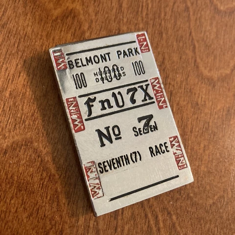 Vintage Belmont Park 50s? Horse Racing Money Clip Ticket styleQUEENS NY STAKES Cover