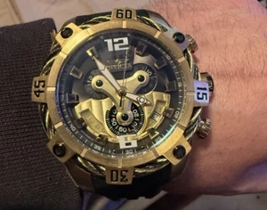 Invicta Zeus Bolt Men’s Gold Tone Quartz Chronograph Watch Model 27281 - Picture 1 of 6