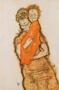 Mother and Child, Art Print Poster 14" x 11" 2473 - Picture 1 of 1